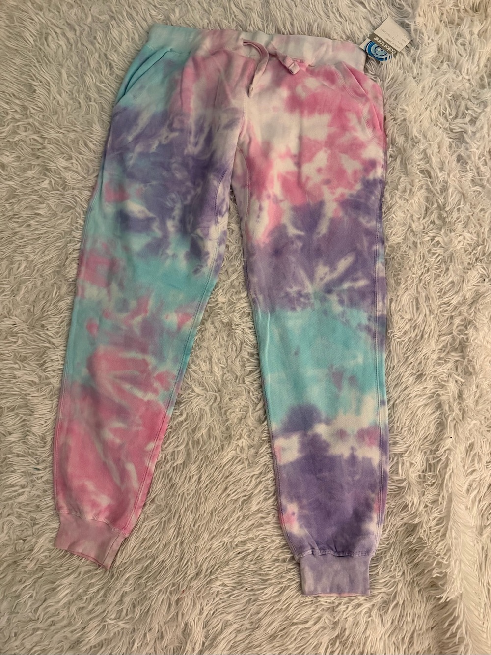 Colortone Tie-Dye Joggers – Size L Cotton Candy - Picture 1 of 10